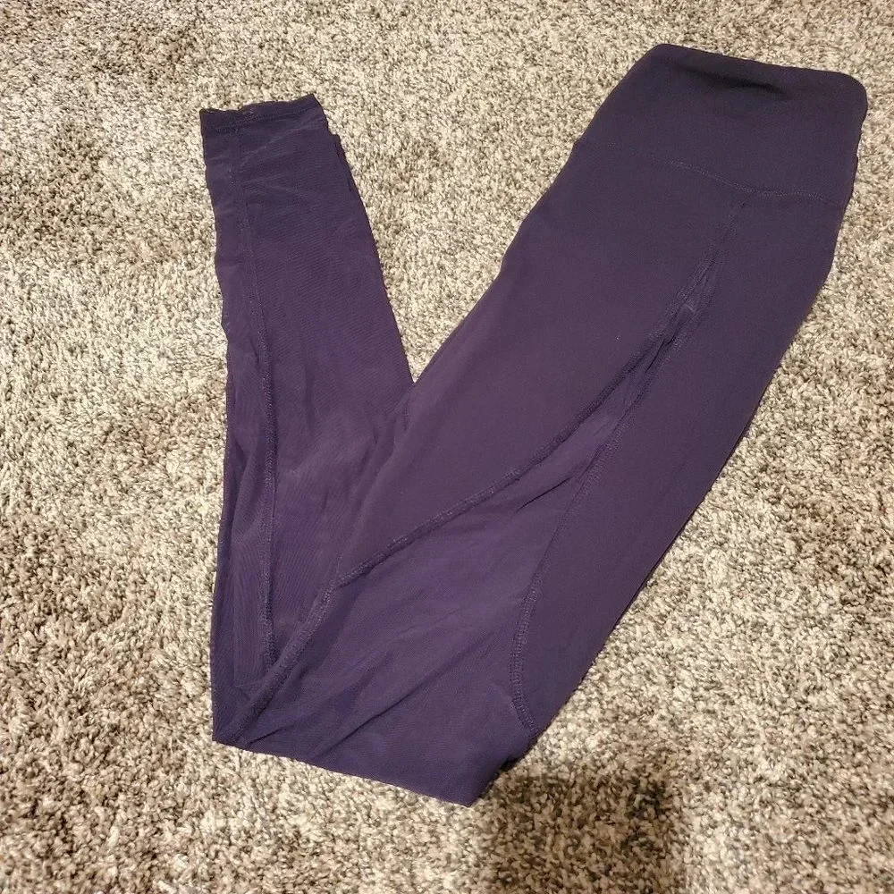 Alo Yoga Blue Mesh Panel Leggings XS